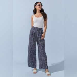 American Eagle Outfitters Navy Floral Wide Leg Pants